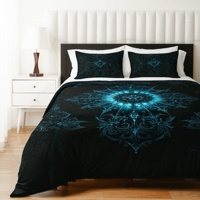 Housse de Couette et Parure de Lit pour Adultes, Motif Grunge Exotique Sous-cultures, Impression Numérique Baroque Victorien Antique Gothique Vintage