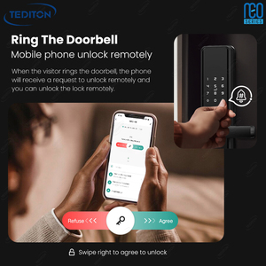 Kunci Pintu Digital Biometrik NEO Aluminium Alloy TTlock Sidik Jari Smart Lock Tuya Wifi Buka Kunci Jarak Jauh Tahan Air - Product Image 5