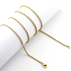 Wholesale 18K Gold Plated Stainless Steel Rolo <b>Necklace</b> <b>Chain</b> | Trendy Women's Party Jewelry Making Supplies | 2.5-4.5MM - Product Image 4