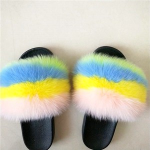 Pantuflas de Mujer con Punta Abierta de Piel de Zorro, Suaves y Esponjosas, con Plantilla de Felpa, Cálidas y Antideslizantes, Sandalias/Zapatillas de <span class=keywords><strong>Casa</strong></span> - Product Image 1
