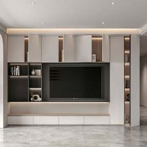 Modern High Quality <b>LED</b> Wood <b>TV</b> <b>Cabinet</b> Stylish Storage <b>for</b> Living Room Apartment Home Entertainment <b>for</b> Hotels Homes Fits 65 - Product Image 3