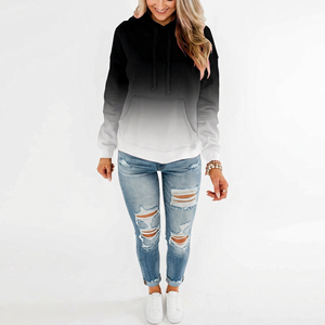 Sudadera con Capucha para Mujer, Color Sólido, Manga Larga, Estilo Casual de Invierno, Transpirable, Ecológica, Impermeable, con Bolsillos, Tejida - Product Image 1