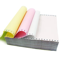 Papier autocopiant NCR LITAI 2 parties Blanc Rose Jaune 70GSM Rouleau de papier 2 plis Formulaires multi-parties Perforation de marge pour factures