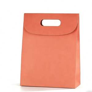 Bolsas de Papel Kraft Naranja Personalizadas con Asas Troqueladas, Biodegradables y Adecuadas para Accesorios Pequeños y Artículos Similares - Product Image 1