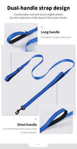 สายจูงสุนัขไนลอนสีเทาอ่อนแบบสะท้อนแสงสำหรับฝึกสุนัขเดินและวิ่ง - Product Image 2