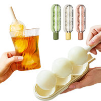 Été DIY Ice Block moule Set de 2 réfrigérateurs 64 plateaux à glaçons en plastique avec couvercle et poubelle