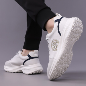 Chaussures décontractées en cuir pour hommes, bout rond, lacets, semelle intermédiaire en EVA, semelle extérieure en caoutchouc, chaussures de marche toutes saisons - Product Image 3