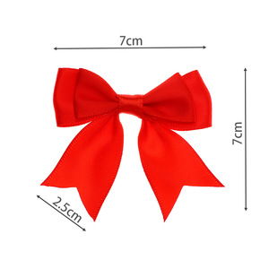 Noeuds en ruban satiné imprimés avec logo personnalisé, pré-noués, avec élastique, pour emballage cadeau, décoration de mariage et bouquet de fleurs, OEM - Product Image 4