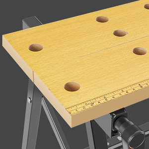 Banc de travail pliable multifonctionnel, table à scier portable avec pinces, poste de travail robuste pour le travail du bois et le bricolage - Product Image 5