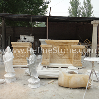 Juego de púlpito y altar de mármol de Iglesia Cristiana de diseño profesional, altar de piedra de alto pulido
