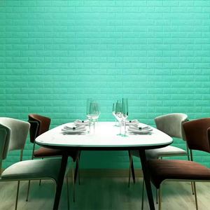 Paneles de Pared 3D Autoadhesivos Impermeables de Tela No Tejida con Patrón de Follaje Moderno, Aislamiento Térmico y Resistentes a la Humedad para Cocina y Baño - Product Image 6