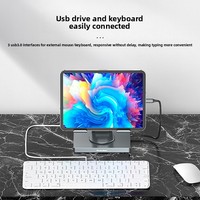 Support de station d'accueil pour tablette avec port Gigabit 2.0, répartiteur USB 3.0, design rotatif et pliable, convertisseur d'extension Type-C