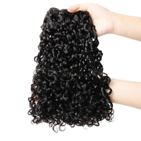 Extensions de cheveux humains brésiliens bouclés Pixie 12A, mèches de cheveux vierges non traités, noir naturel, extensions de cheveux brésiliens
