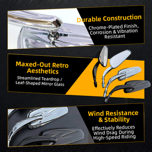 Espejo Retrovisor para Motocicleta Harley Retro/ Espejo Lateral de Gran Visibilidad para Harley Davidson Cruiser Venta al por Mayor - Product Image 6