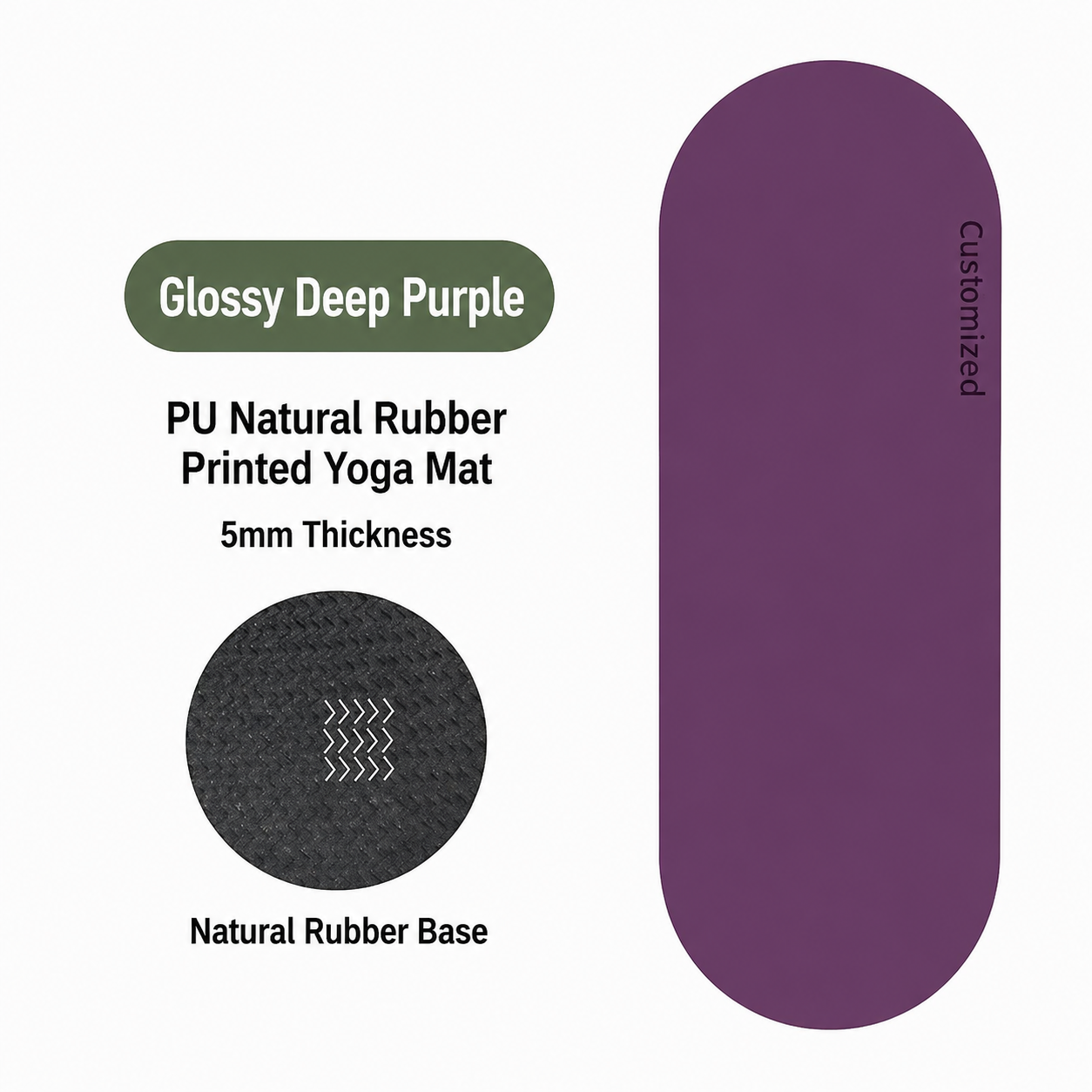 Surface lisse en PU violet foncé, antidérapante double face