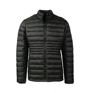 Brown Hoodies Puffer Running <b>Jacket</b> Women <b>Men</b> <b>Summer</b> Casual Thin Polyester Wadding Long Zipper Front Waterproof Windproof Coat - Product Image 6