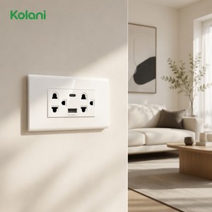 Kolani 120เต้ารับติดผนังอเนกประสงค์6รูแบบแยกส่วนแนวตั้งพร้อมพอร์ตชาร์จเร็วชนิด C USB-A 16A เต้าเสียบที่ปิดอยู่250V - Product Image 6