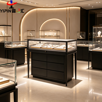 Vitrine de présentation de bijoux en bois, multifonctionnelle, design antique, pour montres et produits, avec présentoir en verre