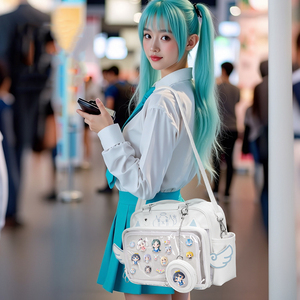 Borsa a Tracolla AirInfinity Cosplay con Tre Finestre, Borsa <span class=keywords><strong>Ita</strong></span> in PU di Alta Qualità, Elegante e alla Moda - Product Image 3