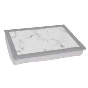 Jinnhome Marble Portable Cushioned Bean Bag Lap Top Tray with Wooden Frames For Dinner or Notebook Computer Laptop Holder