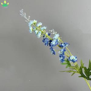 Fleurs artificielles de <span class=keywords><strong>delphinium</strong></span>, roses colorées, plantes artificielles en plastique à longue tige pour jardin, véranda, jardinière, décoration intérieure - Product Image 6