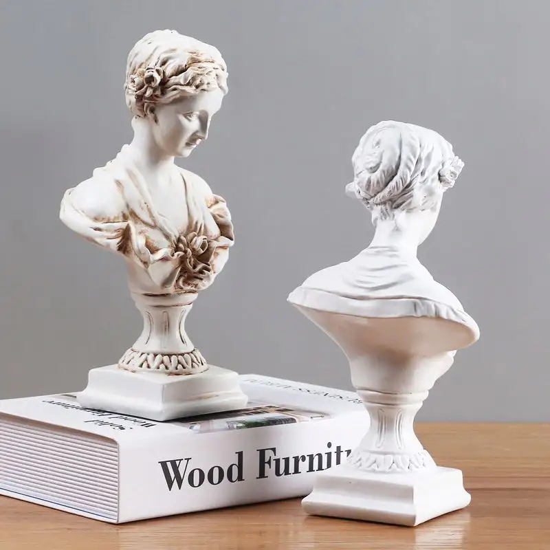 Artesanías de resina estilo europeo chica Venus estatua trompeta sala de estar adornos decoraciones para el hogar