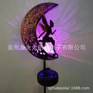 โคมไฟเหล็กศิลปะรูปเทพธิดาดวงจันทร์พลังงานแสงอาทิตย์ พร้อมไฟ LED เสียบปักดิน ตกแต่งสวน ควบคุมแสงได้ - Product Image 3