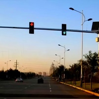 Système de feux de circulation solaires GUANGAN à LED haute luminosité, réseau maître-esclave pour intersections, Lora RF MPPT, économie d'énergie, IP65, large plage de température