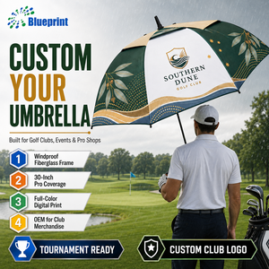 Paraguas de Golf de Una Sola Capa, Popular <span class=keywords><strong>en</strong></span> Australia, Resistente al <span class=keywords><strong>Viento</strong></span> de 45 mph, con Logotipo Digital Impreso <span class=keywords><strong>en</strong></span> Fibra de Vidrio, 210T Pongee, Caja de Regalo - Product Image 1
