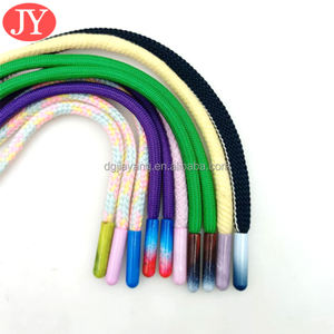 Celana olahraga katun hitam renda, poliester warna-warni untuk tali sepatu dengan ujung kabel Aglet logam - Product Image 2