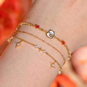 Pulsera de Plata de Ley 925 con Dijes de Corazón de Fantasma de Halloween, Chapada en Oro, para Mujeres y Niñas - Regalo para Fiestas - Product Image 2