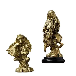Estatua de águila retro, estatuilla de animal de resina, accesorios nórdicos para el hogar, decoración de escritorio para sala de estar