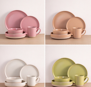Service de table moderne en grès émaillé bicolore, 20 pièces, couleur personnalisable, vaisselle complète, vente en gros - Product Image 6