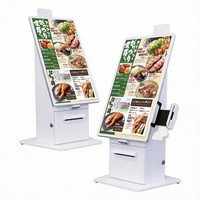 Kiosco de Autoservicio con Pantalla Táctil Windows de 21.5 y 27 Pulgadas para Restaurantes y Comercios, con Impresora, Escáner QR y Lector de Códigos de Barras