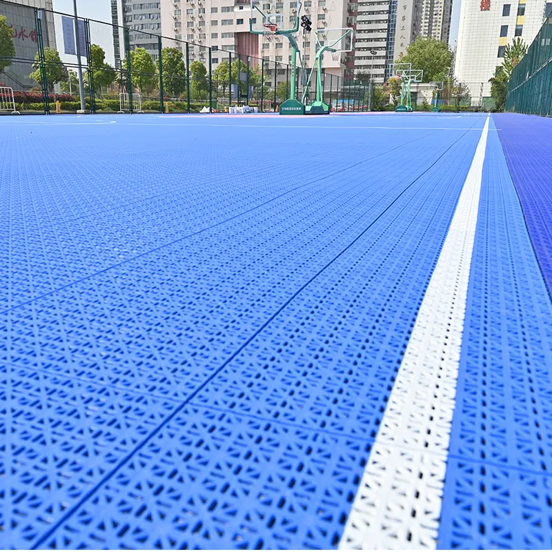 Modular PP Intelligent interlock tiles for pickleball court moveable outdoor basketball badminton court sports flooring