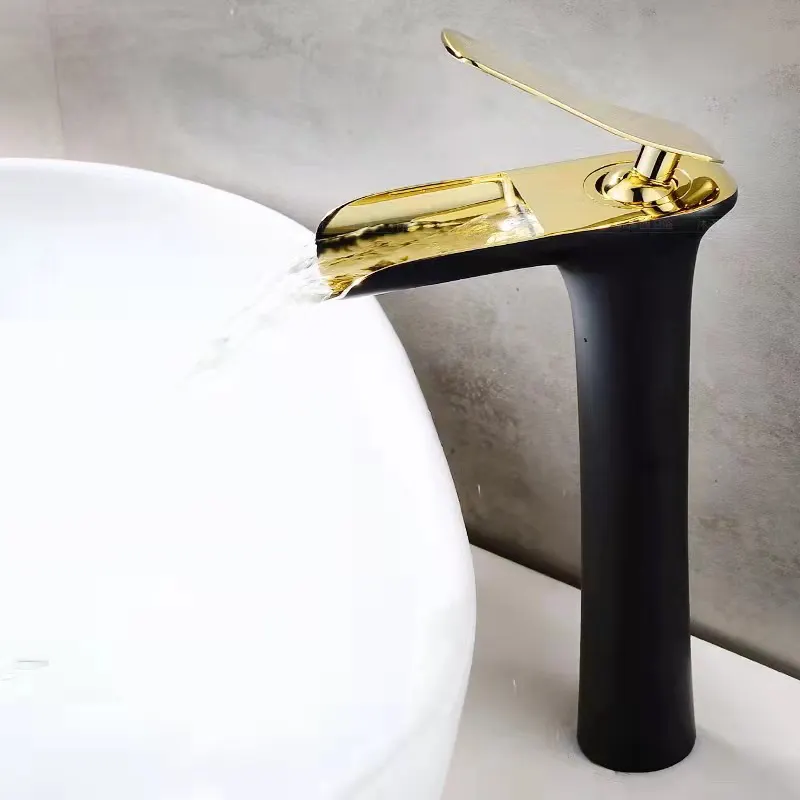 Rubinetto lavabo miscelatore rubinetto acqua calda fredda rubinetti a manico singolo in acciaio inox ottone dorato moderno contemporaneo
