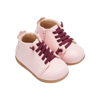 Bottines roses en cuir véritable avec lacets et fermeture éclair pour filles, nouveau Design