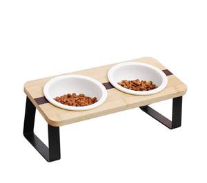 Bambu Kedi Mama Kabı Tutucu Evcil Hayvan Mama Kabı Tutucu Evcil Hayvan Masası İçme Kabı Kedi Maması Tutucu - Product Image 1