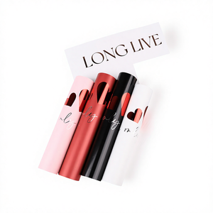 Valentine's Day Korean Version Waterproof PE Coated Hot Stamping Matte Metallized <b>Paper</b> <b>Packaging</b> for Flower Shops - Product Image 4
