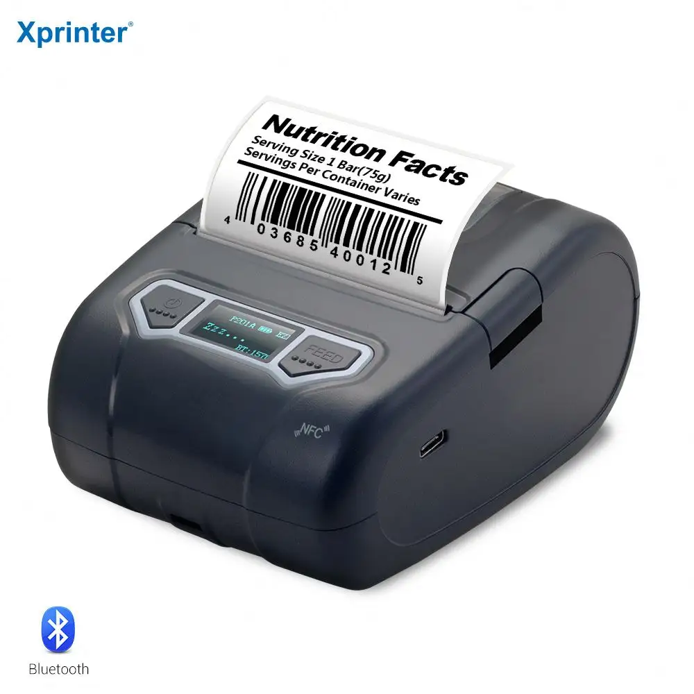 Xprinter XP-P201A 58Mm Impresora Movil Portatil Ondersteunt Dual Purpose Label En Ticket Printing Draagbare Handheld Printer