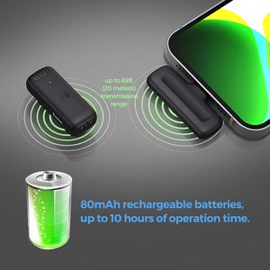 2024 VIMI nueva llegada J11 2 en 1 Dual 2,4 Ghz <span class=keywords><strong>Vlogging</strong></span> Lavalier micrófono inalámbrico con estuche de carga - Product Image 5