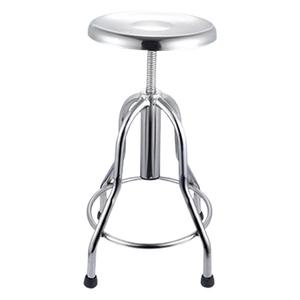 Tabouret rond en acier inoxydable Hongchao, hauteur réglable, pour laboratoire, chaise de bar avec mécanisme de levage en spirale - Product Image 1