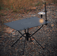 Table de camping tactique pliable en alliage d'aluminium pour pique-nique et plage, portable et détachable, avec rangement intégré
