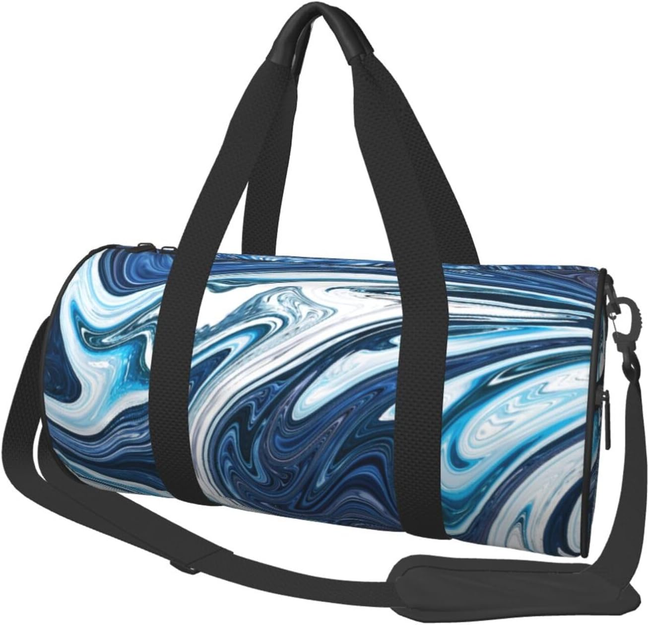 One size-blue and white camo cool marble abstract fluid liquid