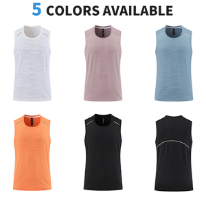 Vêtements de sport personnalisés pour hommes, <span class=keywords><strong>débardeur</strong></span> de fitness à séchage rapide, vêtements de sport d'entraînement, hauts, <span class=keywords><strong>débardeur</strong></span> de course à col rond, G27 - Product Image 4