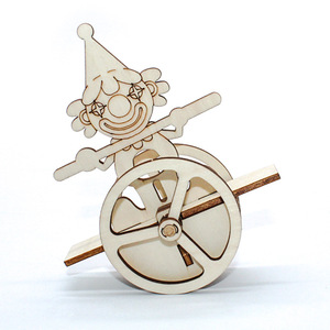 Wooden Clown Swing Model <b>Diy</b> <b>Kit</b> Manual Educational Science Toy For Kids 4-6Y Cartoons - Product Image 2