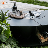 GNEE GN-OF-013 Brasero multifonctionnel en acier Corten pour extérieur, barbecue, foyer, écologique, 9999 BTU, chauffage, design autoportant