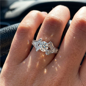 Retro 18K White Gold Bowtie Butterfly Natural Diamond Engagement <b>Ring</b> Mounting Ribbon Motif Jewelry China Factory Manufacturer - Product Image 2