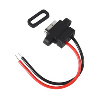 Connecteur USB Type-C femelle étanche 2P à souder, câble d'extension USB-C Pigtail, câble d'alimentation, prise USB-C