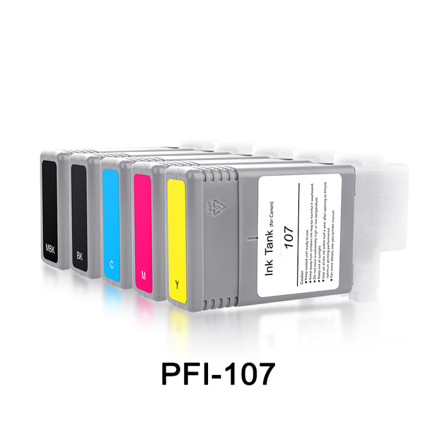 PFI 107 Compatible Full Color for Cartridge with Dye for Chip for IPF 670 680 685 770 780 Printers 130ml Digital Printing